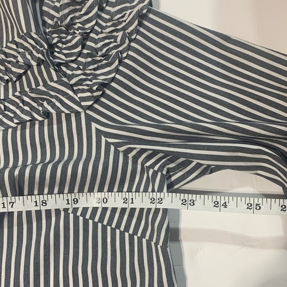 Talbots grey and white striped women’s blouse - Picture 9 of 12